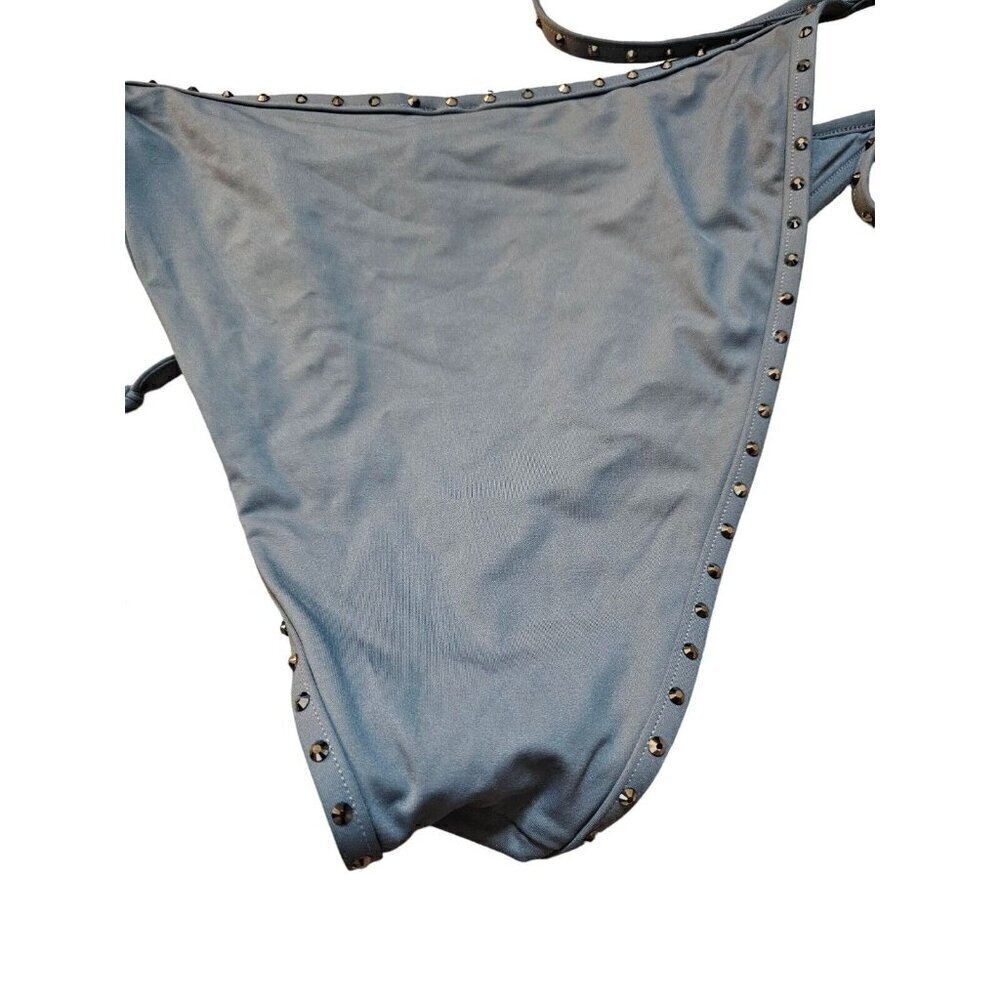 New with Tags SKIMS RHINESTONE SWIM BIKINI TIE BOTTOMS IN GUNMETAL XL - Picture 12 of 12